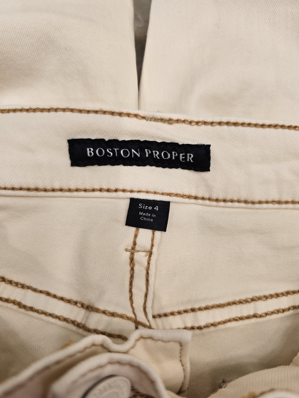 Boston Proper Monterey High Rise Wide Hem Bootcut Jean In Ecru 4 - Picture 6 of 7